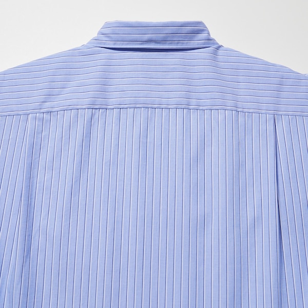 Blue Men Uniqlo Extra Fine Cotton Broadcloth Striped Long-Sleeve Shirts | 2815-NKRVE