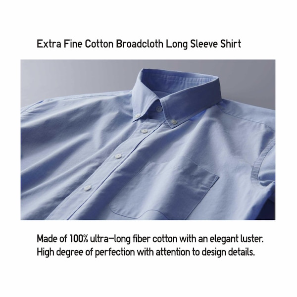 Blue Men Uniqlo Extra Fine Cotton Broadcloth Striped Long-Sleeve Shirts | 2815-NKRVE