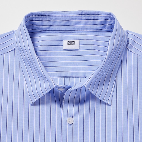 Blue Men Uniqlo Extra Fine Cotton Broadcloth Striped Long-Sleeve Shirts | 2815-NKRVE