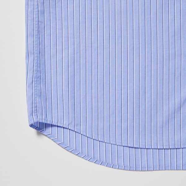 Blue Men Uniqlo Extra Fine Cotton Broadcloth Striped Long-Sleeve Shirts | 2815-NKRVE