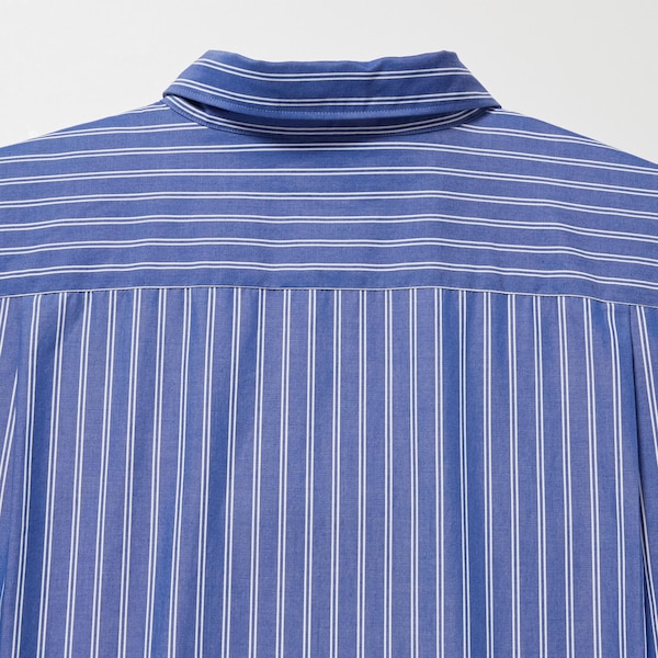 Blue Men Uniqlo Extra Fine Cotton Broadcloth Long-Sleeve Shirts | 8574-VTJUE