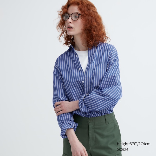 Blue Men Uniqlo Extra Fine Cotton Broadcloth Long-Sleeve Shirts | 8574-VTJUE