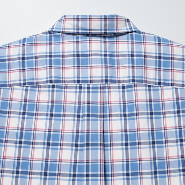 Blue Men Uniqlo Extra Fine Cotton Short-Sleeve Shirts | 3708-NWYHA