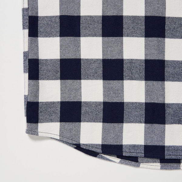 Blue Men Uniqlo Flannel Checked Long-Sleeve Shirts | 9801-VEWNU