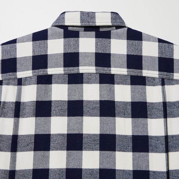 Blue Men Uniqlo Flannel Checked Long-Sleeve Shirts | 9801-VEWNU