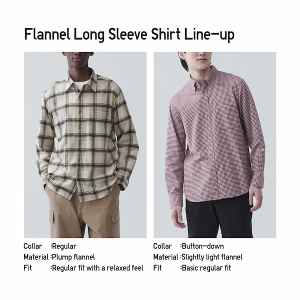 Blue Men Uniqlo Flannel Checked Long-Sleeve Shirts | 9801-VEWNU