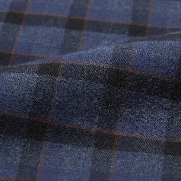 Blue Men Uniqlo Flannel Checked Long-Sleeve Shirts | 2968-AFRTL