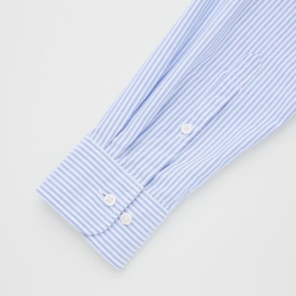 Blue Men Uniqlo Oxford Striped Slim-Fit Long-Sleeve Shirts | 1496-CRLSN