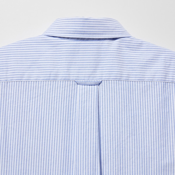 Blue Men Uniqlo Oxford Striped Slim-Fit Long-Sleeve Shirts | 8304-PSQFV