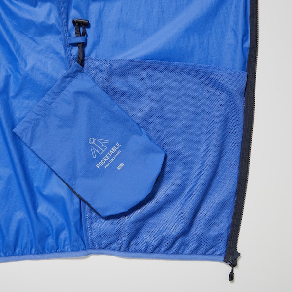 Blue Men Uniqlo Pocketable UV Protection 3D Cut Parka | ITLEZX-745