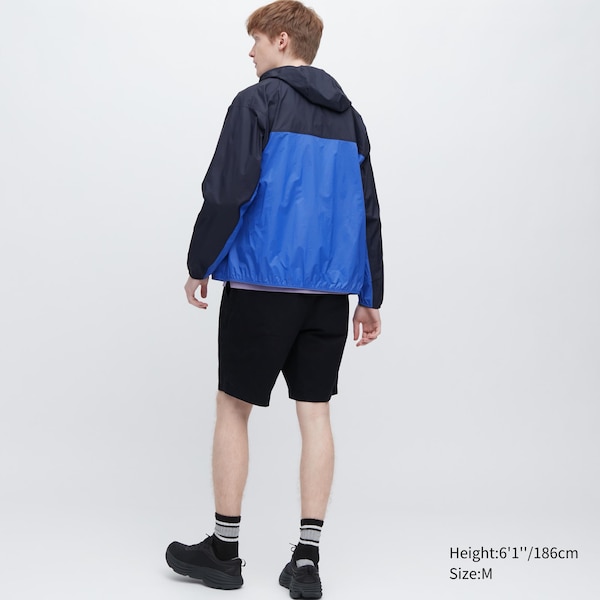 Blue Men Uniqlo Pocketable UV Protection 3D Cut Parka | ITLEZX-745