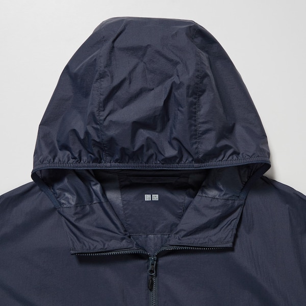 Blue Men Uniqlo Pocketable UV Protection 3D Cut Parka | ITLEZX-745