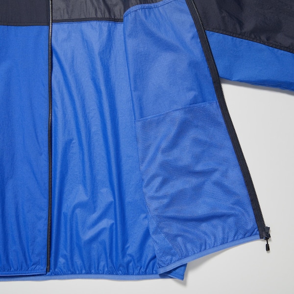 Blue Men Uniqlo Pocketable UV Protection 3D Cut Parka | ITLEZX-745