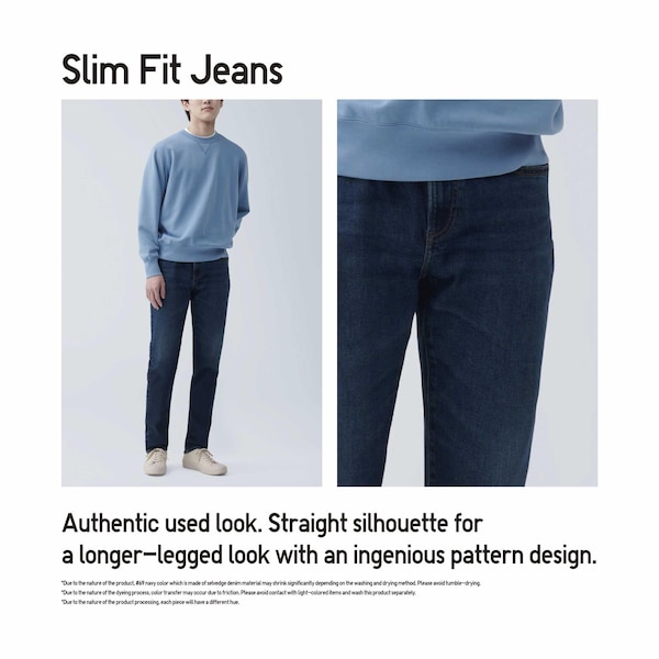 Blue Men Uniqlo Slim-Fit Jeans | 3295-KOQDG