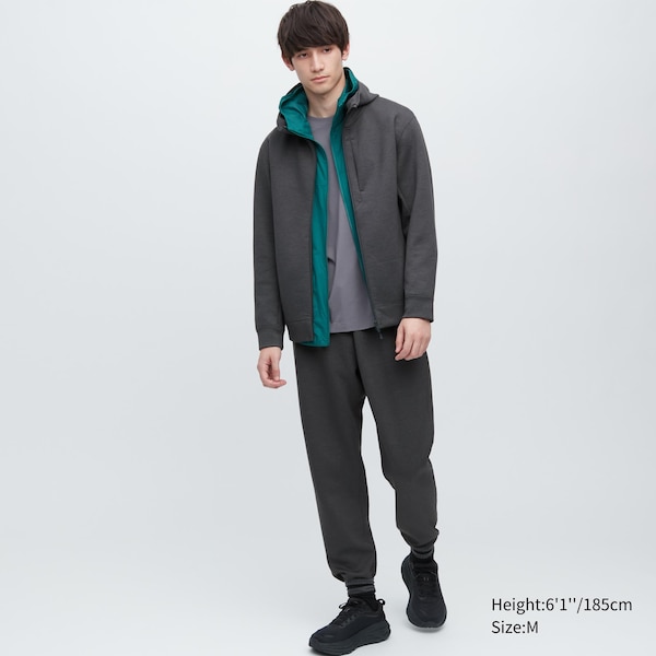 Blue Men Uniqlo Stretch Dry Sweat Long-Sleeve Full-Zip Hoodie | 7836-GJKLC