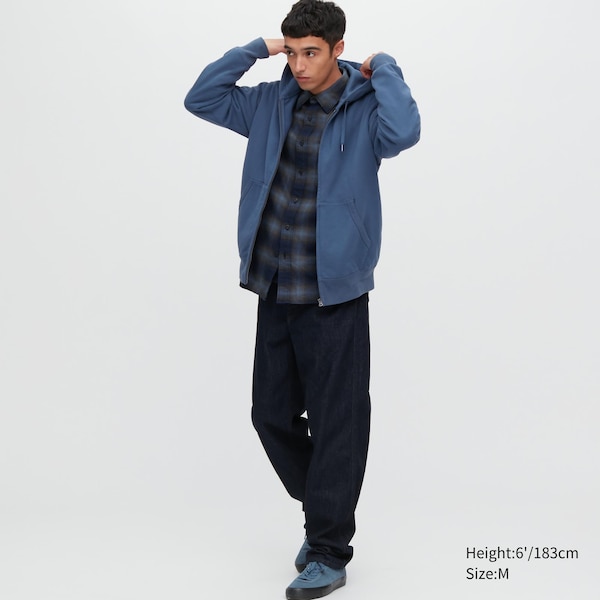 Blue Men Uniqlo Sweat Full-Zip Hoodie | 9546-VAMZW