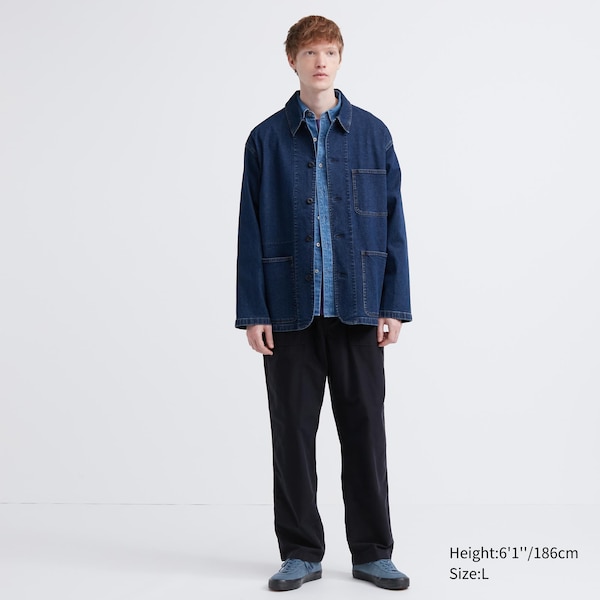 Blue Men Uniqlo Utility jackets | FTQKEC-513