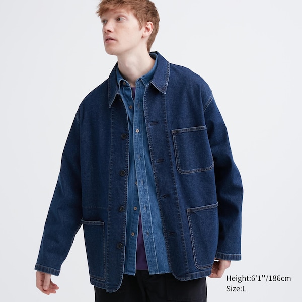 Blue Men Uniqlo Utility jackets | FTQKEC-513