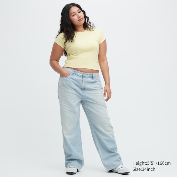 Blue Women Uniqlo Baggy Jeans | 4981-UPRBA