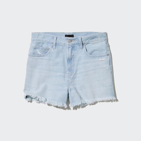 Blue Women Uniqlo Boyfriend Denim Shorts | 1379-EXTFP