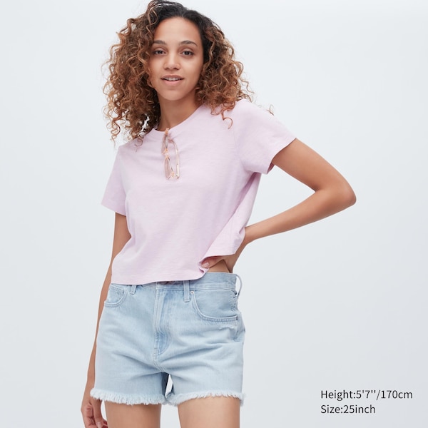 Blue Women Uniqlo Boyfriend Denim Shorts | 1379-EXTFP