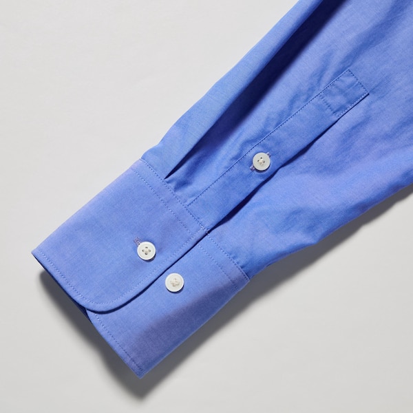 Blue Women Uniqlo Cotton Long-Sleeve Shirts | 2179-TZNBI