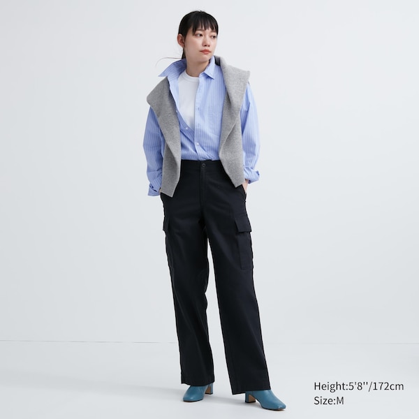 Blue Women Uniqlo Extra Fine Cotton Broadcloth Striped Long-Sleeve Shirts | 1473-PQLHV