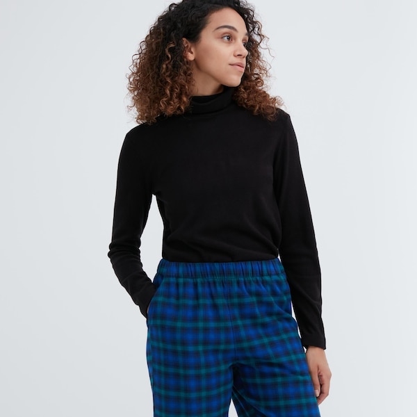 Blue Women Uniqlo Flannel Checked Pants | 8460-NGPBL