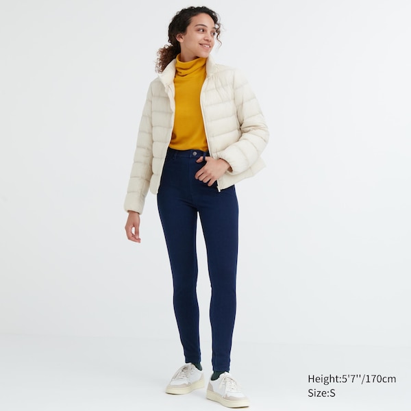 Blue Women Uniqlo HEATTECH Ultra Stretch High-Rise Denim Leggings | 6183-PDMAG