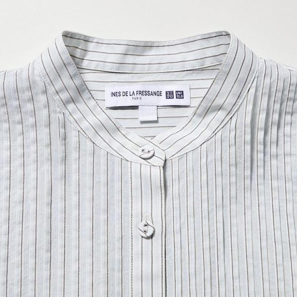 Blue Women Uniqlo Pintuck Striped Long-Sleeve Shirts | 7123-DRLMZ