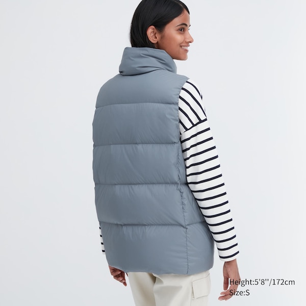 Blue Women Uniqlo Powder Soft Down Vest | 9615-HNVWG