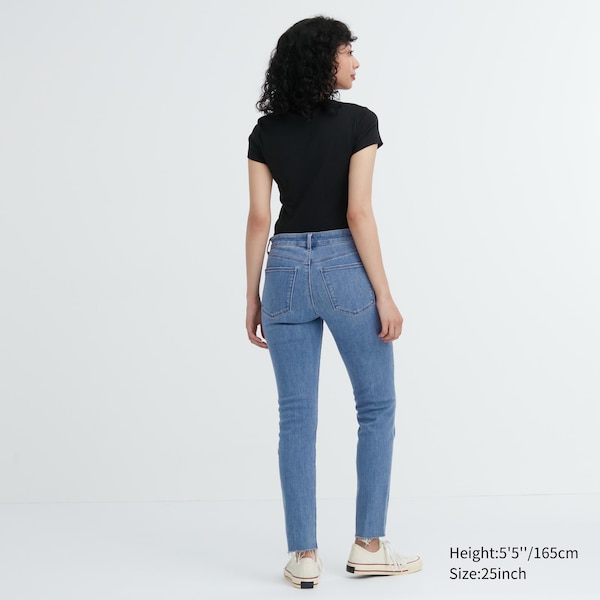 Blue Women Uniqlo Ultra Stretch Distressed Jeans | 3671-HNIME