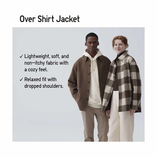 Brown Men Uniqlo Checked Overshirt jackets | VUPGLR-648