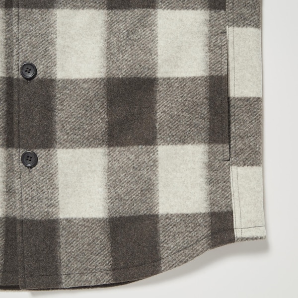 Brown Men Uniqlo Checked Overshirt jackets | VUPGLR-648