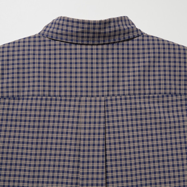 Brown Men Uniqlo Extra Fine Cotton Broadcloth Checked Long-Sleeve Shirts | 9807-VLFPW