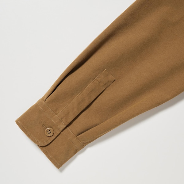 Brown Men Uniqlo Jersey Utility Long-Sleeve Overshirt | 2768-YIFNG