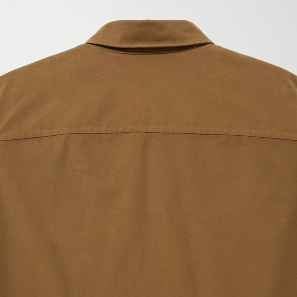 Brown Men Uniqlo Jersey Utility Long-Sleeve Overshirt | 2768-YIFNG