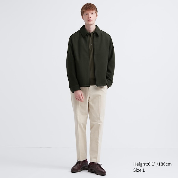 Brown Men Uniqlo Single Collar Short Blouson jackets | PNLCRJ-315