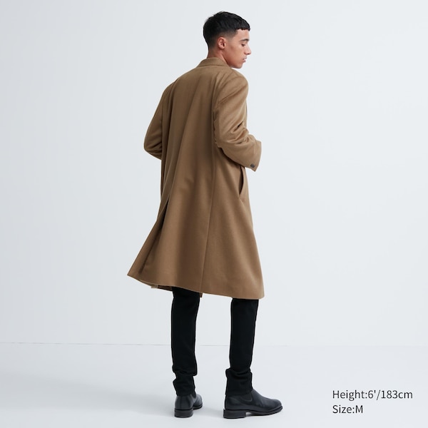 Brown Men Uniqlo Wool Cashmere Chesterfield Coats | JXNUKP-347