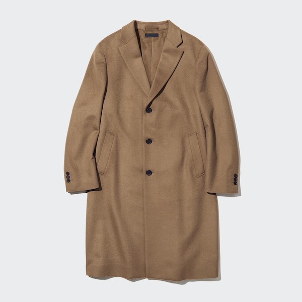 Brown Men Uniqlo Wool Cashmere Chesterfield Coats | JXNUKP-347