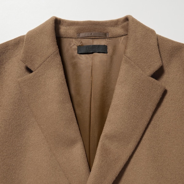 Brown Men Uniqlo Wool Cashmere Chesterfield Coats | JXNUKP-347