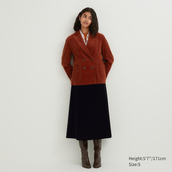 Brown Women Uniqlo Corduroy Double-Breasted jackets | 6215-DGLWU