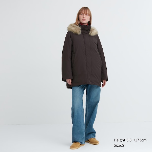 Brown Women Uniqlo Hybrid Down Coats | 4816-NAPFO