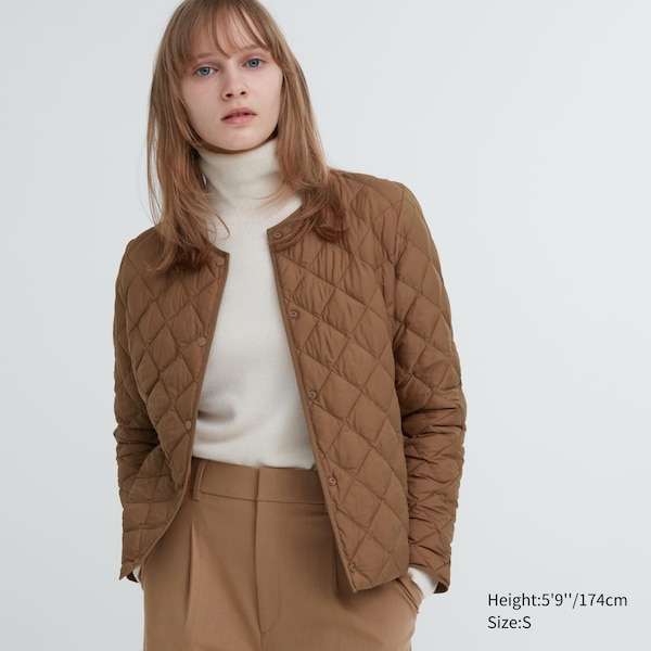 Brown Women Uniqlo PUFFTECH Quilted jackets | 0489-KZFRQ