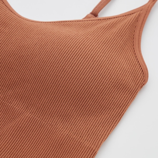 Brown Women Uniqlo Seamless Half Camisole Bras | 9872-XGASZ