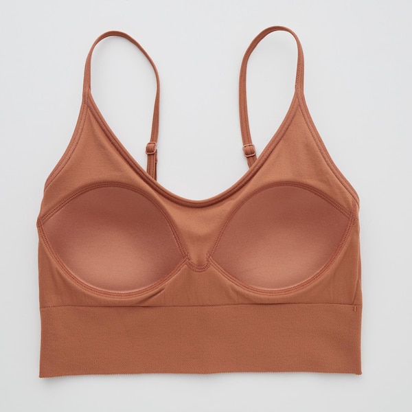 Brown Women Uniqlo Seamless Half Camisole Bras | 9872-XGASZ