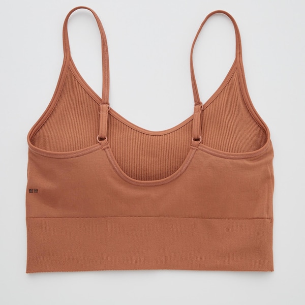 Brown Women Uniqlo Seamless Half Camisole Bras | 9872-XGASZ