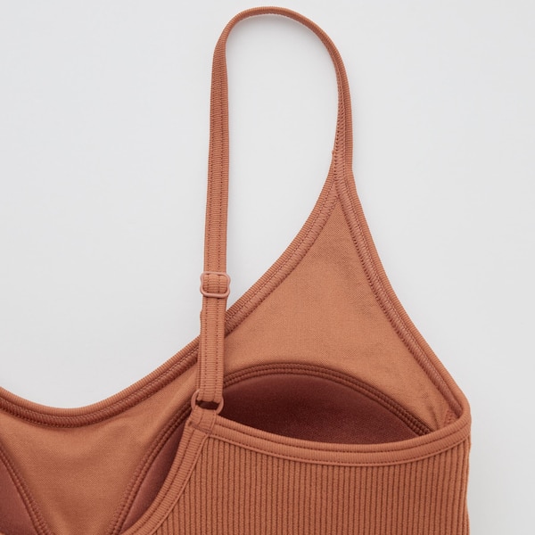 Brown Women Uniqlo Seamless Half Camisole Bras | 9872-XGASZ