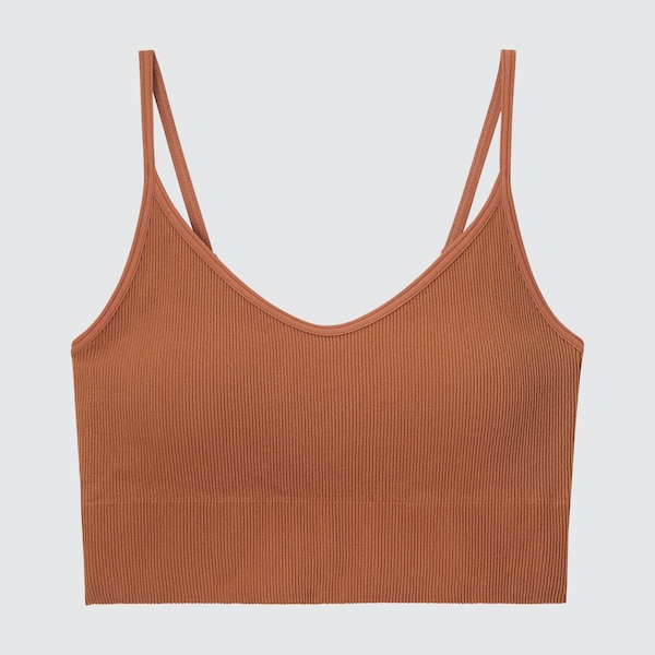 Brown Women Uniqlo Seamless Half Camisole Bras | 9872-XGASZ