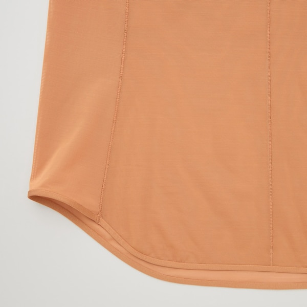 Brown Women Uniqlo Sheer Crew Neck Long-Sleeve T Shirts | 1375-GZDBO